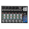 Dpofirs Professional Sound Mixer with 7 Channel USB Interface with BT Function for Home Stage Performances Made of Aluminum Alloy