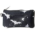 DQL Bats print wallet keychain women, small wristlet wallets credit card holder for women keychain pouch