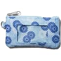 DQL Lanyard and id holder, zip id case with lanyard, Small Zipper Wallets for Women, Zip ID Case Wallet (Indigo Garden, One Size)