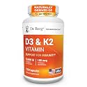 Dr. Berg Maximum Strength 7-in-1 Vitamin D3 K2 10,000 IU | Naturally Derived D3 | 4X Lab-Tested & Verified | High Absorption Formula | K2 D3 Vitamin Supplement | 120 Capsules
