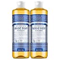 Dr. Bronner's Peppermint Pure-Castile Liquid Soap, Body Wash, 16 oz, 2-Pack