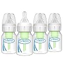 Dr. Brown's Anti-Colic Options+ Narrow Glass Baby Bottle, 2 oz, 4-Pack
