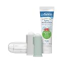 Dr. Brown's Finger Toothbrush and Toothpaste Set, Gray and Green, 2-Pack
