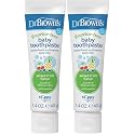 Dr. Brown's Fluoride-Free Baby Toothpaste, Infant and Toddler Oral Care, 1.4oz/40g, 0-3 Years, Mixed Fruit, 2-Pack