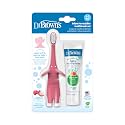 Dr. Brown's Infant-to-Toddler Toothbrush and Toothpaste Set, Pink Elephant