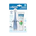 Dr. Brown's Infant-to-Toddler Toothbrush and Toothpaste Set, Blue Elephant