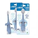 Dr. Brown's Infant-to-Toddler Toothbrush, Soft and Safe Baby Training Brush, Elephant, Blue, 0-3 years, 2 Pack