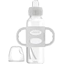 Dr. Brown's Milestones Narrow Sippy Spout Bottle with 100% Silicone, Easy-Grip Handles and Soft Sippy Spout, 8oz/250mL, Gray, 6m+ (Pack of 12)