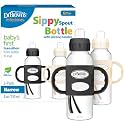 Dr. Brown's Narrow Sippy Spout Bottle with Handles, Black &amp; Ecru, 2-Pack