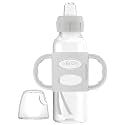 Dr. Brown's Narrow Sippy Spout Bottle with Handles, Gray, 1-Pack