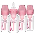 Dr. Brown's Anti-Colic Options+ Narrow Baby Bottle, Pink, 4 oz, 4-Pack