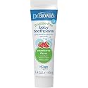 Dr. Brown’s Fluoride-Free Baby Toothpaste, Infant & Toddler Oral Care, Strawberry, 12-Pack, 1.4oz/40g, 0-3 Years