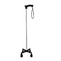 Dr. Care 25-39 inch Height Adjustable Silver Aluminum Quadripod Walking Stick/Quad Stick for Adults, Old Person, and Patient
