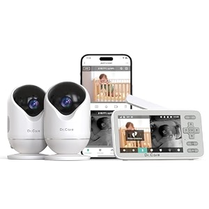 drcare 4 inch wlan baby monitor with 2 cameras 1080p app and motion