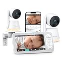 Dr.Care LumiView Plus Smart WiFi Baby Monitor with 2 Cameras - 5.5" 1080P Split Screen &amp; 2K Camera, Privacy Mode, Cry &amp; Motion Alerts, 5000mAh Removable Battery, RGB Night Light, HD Night Vision