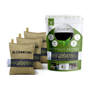 dr charcoal car air purifier bag to remove bad smell  moisture classic khaki 200g x 3 portable car air purifier