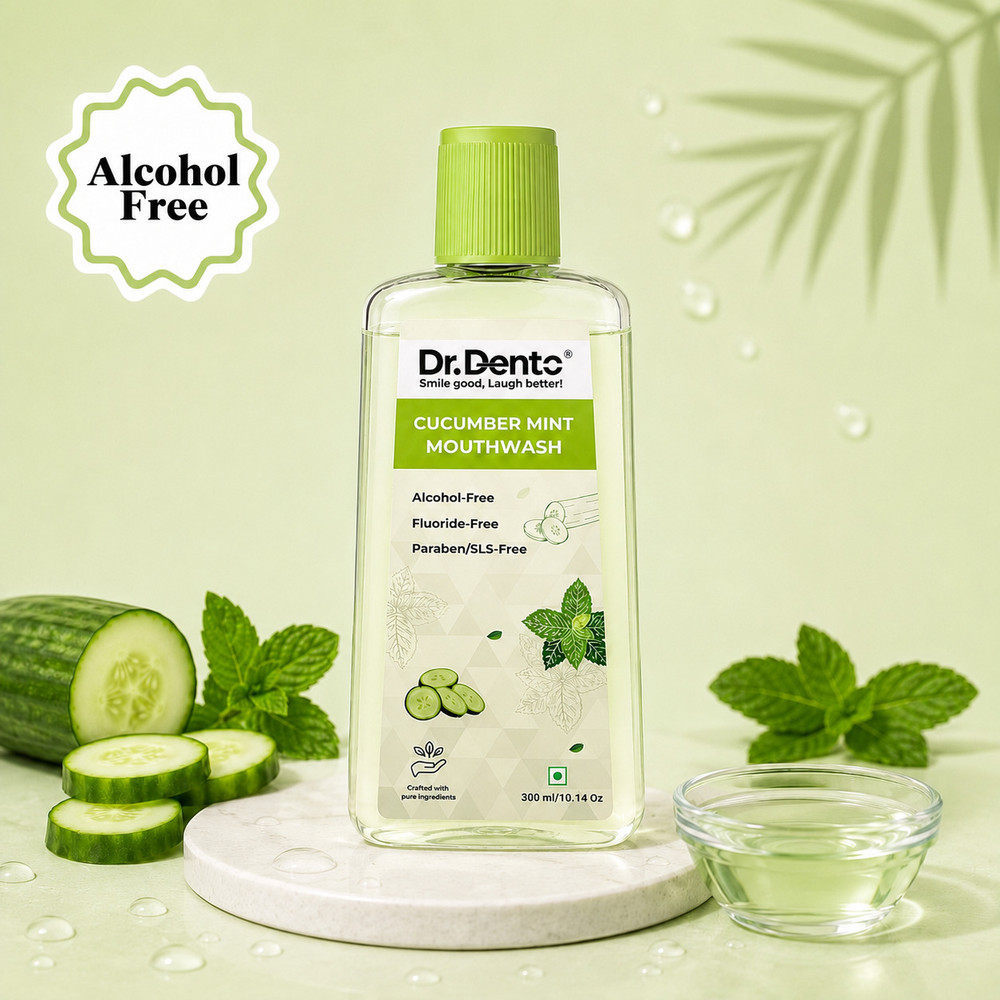 Mint D R Dr.Dento Cucumber Mint Mouthwash | Alcohol-Free, Fights Bad Breath ...