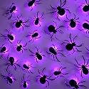 DR.DUDU 36 Pack Halloween Wall Decor Light up Spiders, Purple