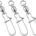 Dr.Fish 20PCS Stainless Steel Fishing Ball Bearing Swivels with Duo Lock Snaps High Strength Clip