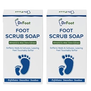 dr foot foot scrub soap repair dry cracked heels dead skin amp calluses remover with almond amp pure aloe vera extracts  100gm - pack of 2 - pack of 2