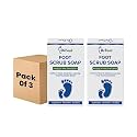Dr Foot Foot Scrub Soap Repair Dry Cracked Heels, Dead Skin &amp; Calluses Remover with Almond &amp; Pure Aloe Vera Extracts – 100gm - Pack of 2 - (Pack of 3)