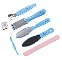 Dr Foot Pedicure Tools for Feet - 8 in 1 Pedicure Kit | Foot Scrubber for Dead Skin, Callus Remover, Foot Scraper, Foot File, Pitchfork, Filer for Nail Repair - 1 Set