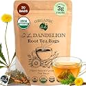 Dr. Lu’s Organic Dandelion Root &amp; Leaf Tea | Wild-Harvested in Eastern Europe | 100% Natural Liver &amp; Detox Support | 30 x 3g High-Intensity Brew Corn Fiber Pyramid Bags (No Plastic, No Nylon)
