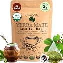 Dr. Lu’s Organic Yerba Mate Tea (Unsmoked) | High-Altitude Grown in Argentina | Naturally Caffeinated Clean Energy &amp; Focus | 30 x 3g Vitality Brew Corn Fiber Pyramid Bags (No Plastic, No Nylon)