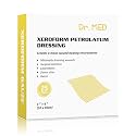 Dr.Med Xeroform Petrolatum Dressing Patch, 4"x4"-25 Pcs/Box, Non-Adherent Gauze Dressings, for Minor or Partial Thickness Burns, Lacerations, Skin Graft Recipient Sites, Newly Sutured Wounds