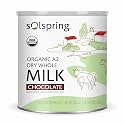 Dr. Mercola Solspring Organic A2 Dry Whole Milk - Powdered Milk with A2 Beta-Casein for Less Digestive Discomfort - Organic, Gluten-Free & Soy-Free - Chocolate Flavor - 17.4 oz (15 Servings)