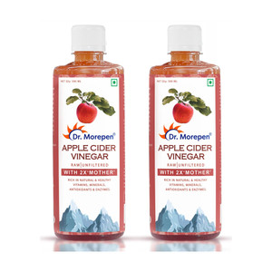 dr morepen apple cider vinegar with 2x mother raw  unfiltered rich in natural and healthy vitamins and multivitamins for skin hair and weight loss - buy 1 get 1 free vinegar 2 x 05 l