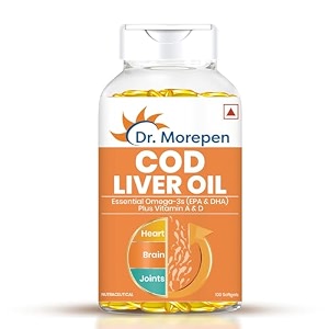 dr morepen cod liver oil capsules  finest natural omega 3 epa amp dha  pack of 100 softgels