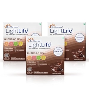 dr morepen lightlife on-the-go meal by drmorepen  healthy meal replacement  ideal for men amp women  19g protein  8g fiber  24 essential vitamins amp minerals  15 sachets