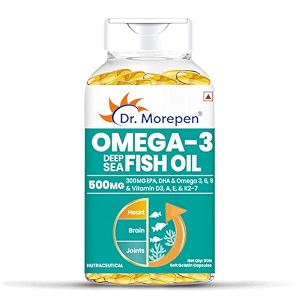 dr morepen omega 3 fish oil 500mg with 300mg epa amp dha  high potency fish oil 60 softgels pack of 1