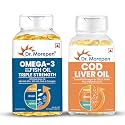 DR. MOREPEN Combo of Omega 3 fish oil capsules softgel 1250 mg and COD capsules for Men &amp; women, 260 grams