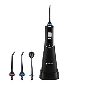 dr odin fc-259 oral irrigator for teeth cleaning and flossing  waterproof ipx7 ensures 360 nose rotator pressure settings  170ml water tank storage  2 minute smart timer