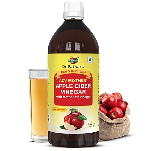 dr patkar39s apple cider vinegar with mother vinegar  unfiltered amp undiluted  suitable for weight loss amp improved immunity with mother 500ml