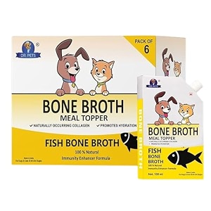 drpets fish bone broth for cats amp dogs 100ml x 6 pack food topper human grade preservative free catdog wet food soup for all life stages natural supplements with natural collagen