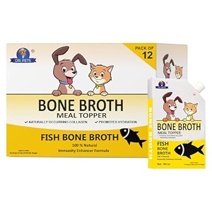 drpets fish bone broth for cats amp dogs 100ml x 12 pack food topper human grade preservative free catdog wet food soup for all life stages natural supplements with natural collagen