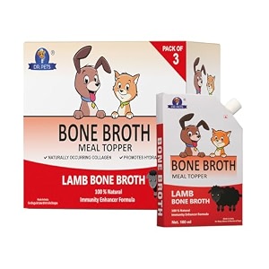 drpets lamb bone broth for cats amp dogs 100ml x 3 pack food topper human grade preservative free catdog wet food soup for all life stages natural supplements with natural collagen