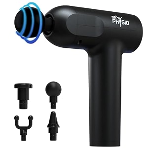 dr physio usa supervolt 1023 pro deep tissue massage gun full body massager machine for pain relief muscle massage amp body relaxation faster muscle recovery rechargeable cordless portable matte black