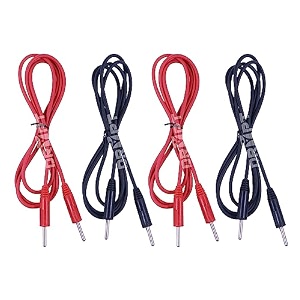 dr pt physiotherap machine accessories device muscle stimulator wire 2mm pin for self adhasive pad usage electrotherapy sticky square ms pad ms wire 2mm pin for adhesive pad pack of 4