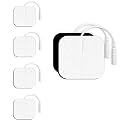 Physiogears Physiotherap Machine Accessories Device Muscle Stimulator Wire 2mm Pin for Self Adhasive Pad usage electrotherapy Sticky Square MS Pad (Adhesive Square Pad, Pack of 4)