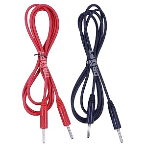 physiogears physiotherapy machine accessories device muscle stimulator wire 2mm pin for self adhesive pad usage electrotherapy sticky square ms pad ms wire 2mm pin for adhesive pad pack of 2