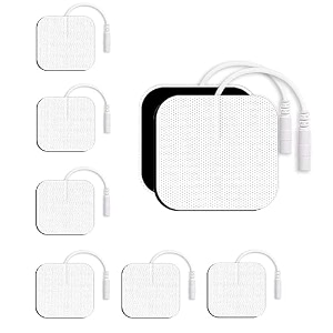 physiogears physiotherapy machine accessories device muscle stimulator wire 2mm pin for self adhesive pad usage electrotherapy sticky square ms pad adhesive square pad pack of 6