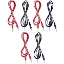 Physiogears Physiotherapy Machine Accessories Device Muscle Stimulator Wire 2mm Pin for Self Adhesive Pad usage electrotherapy Sticky Square MS Pad (MS Wire 2mm Pin for Adhesive Pad, Pack of 6)