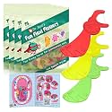 Dr. Ram's Fun Flexi Flossers for Kids - 300 Count Kids Dental Floss - Anti-Ouch Shape with Puzzle and Game - Light Citrus Fruit Scent Kid Floss