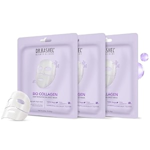 dr rashel bio collagen deep facial mask pro boost series with kojic acid pack of 3 brightens skin and reduces fine lines