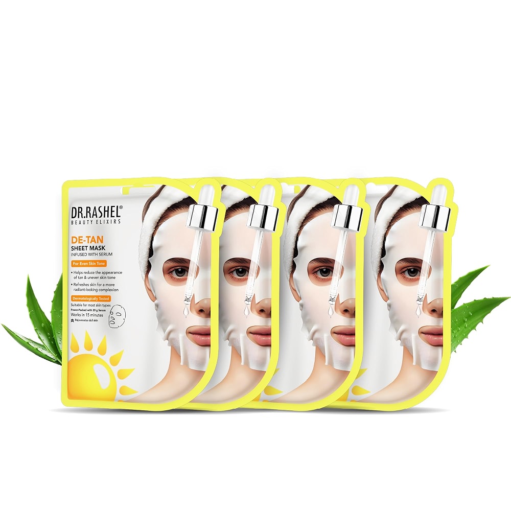 DR.RASHEL De-Tan Face Sheet Mask With Serum for Unisex, All Skin Soft ...