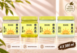 drrashel de-tan pack of 4 scrub gel cream  face pack facial kit that soothes skin